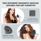 Hair Dryer, Ionic Blow Dryer with Diffuser,High Speed Brushless Low Noise Small Hairdryer, Lightweight/Compact/Mini Design,110V Use for Home/Travel, Suitable for All Hair Types Women, Men