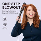 Wavytalk Thermal Brush, 1 1/2 inch Heated Round Brush with Detachable Head, Velvet Pouch and Dual Voltage for Travel, Easy to Create Blowout Look, Classic Black