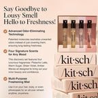 Kitsch Hair Perfume For Women (Discovery Set) - Pistachio Latte, Warm Sugar, Sheer Violet & Amber Waves - Patented Odor-Eliminating Technology, Hair Spray and Body Mist - 4 x 1.5mL