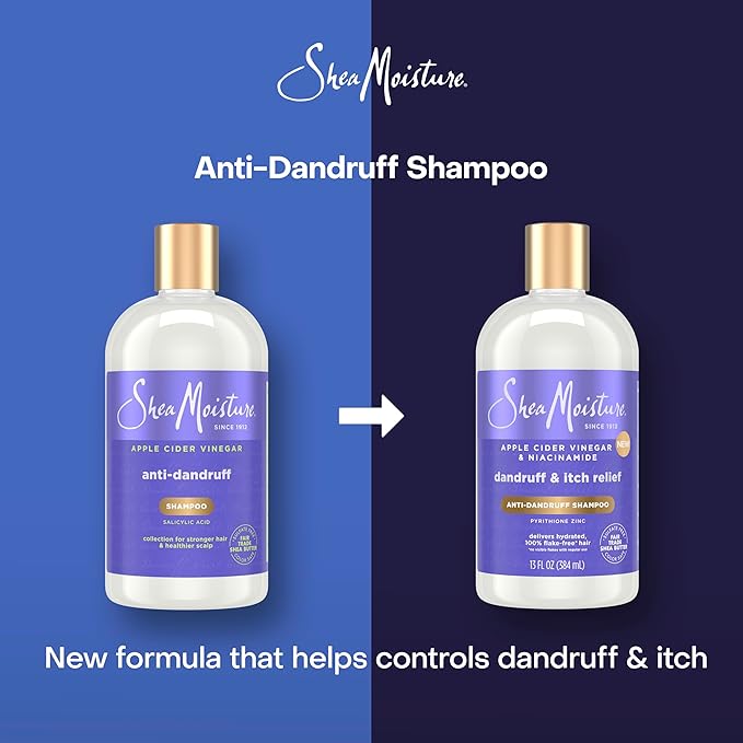 Shea Moisture Anti-Dandruff Shampoo Apple Cider Vinegar & Salicylic Acid For Removing Buildup System For A Healthier Scalp 13 Oz
