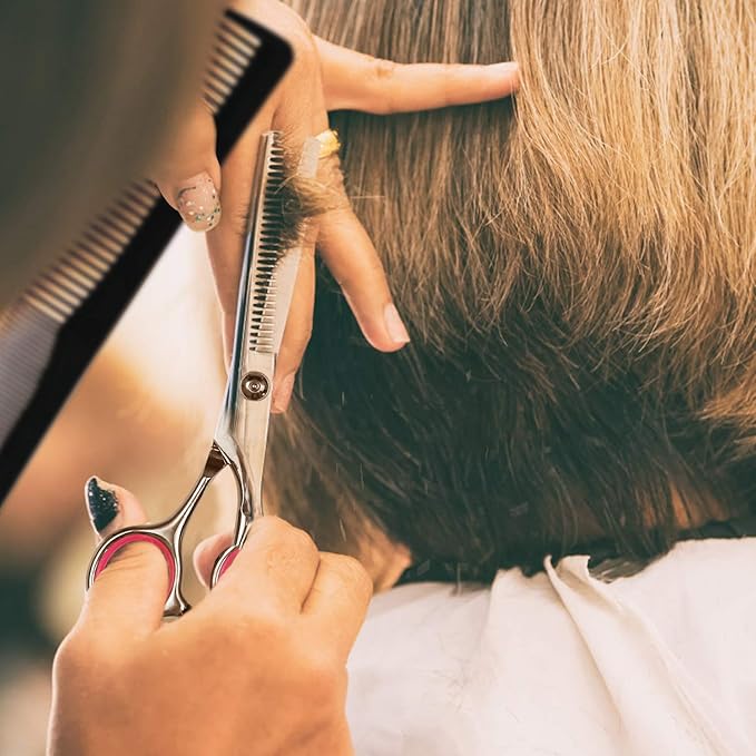 Thinning Shears for Hair Cutting, Professional Hair Thinning Scissors Barber Texturizing Shears, Fcysy 6 Inches Haircutting Blend Scissor Hair Thinner Layering Scissors with Comb for Dog Women Men