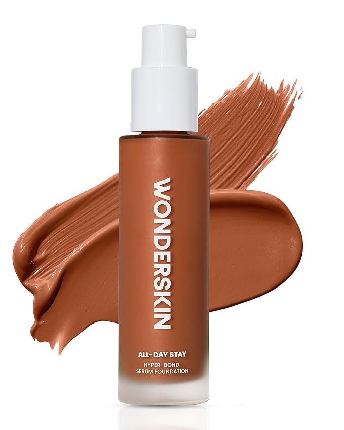 Wonderskin Hyper Bond All-Day Stay Serum Foundation – Waterproof, Transfer-Proof, 24HR Longwear Face Makeup with Niacinamide & Hyaluronic Acid – Lightweight, Natural Finish (Soul)