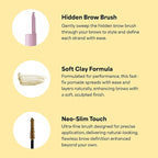 ENTROPY MAKEUP Tough Brow Finisher, 2-In-1 Brow Tint Mascara with Built-In Comb, Skinny Brush, Long-Lasting, Lightweight, Natural Hold and Soft Tint, Oatmeal