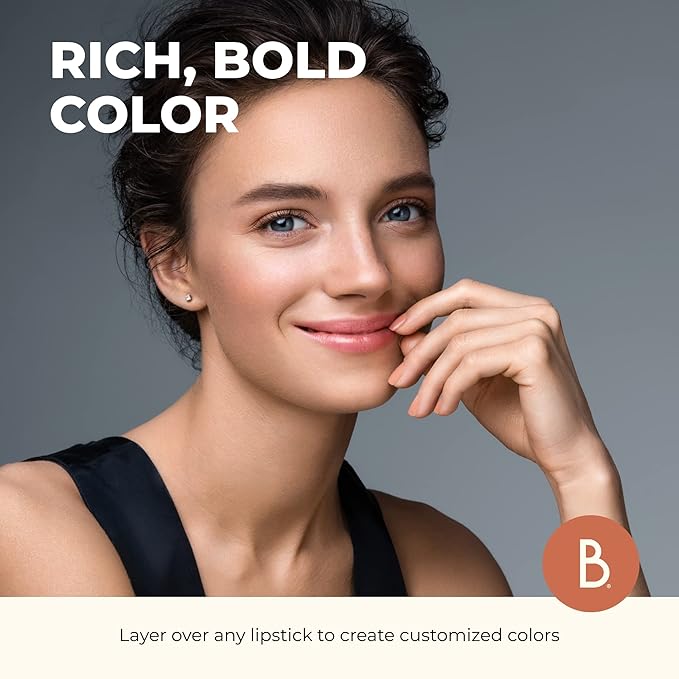 Beauty For Real Lip Gloss + Shine, Plumping High Shine Hydrating Gloss, Turned On, Sheer Lip Bite Nude, Light + Mirror, Cruelty Free, 0.15 fl oz