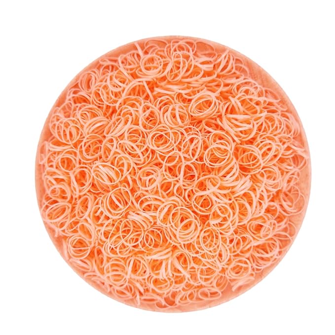 3200 Pcs Elastic Rubber Bands Small Hair Ties Hair Rubber Mini Hair Bands Hair Elastics Tiny Soft Holder Ponytails for Girls (Light Orange)