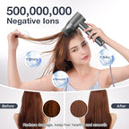 Professional Hair Dryer, 150,000 RPM High-Speed & 200 Million Negative Ions, Intelligent HD Display, Low Noise 51dB, Magnetic Diffuser & Nozzle, Travel Gift for Women