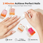 modelones Nail Strengthener Kits Milky White Glitter Pink Nude Nail Polish Sets Nail Repair for Damaged Nails Strengthener and Growth for Thin Weak & Damaged Nail Care Kit for Women 4 Pcs Gifts Sets