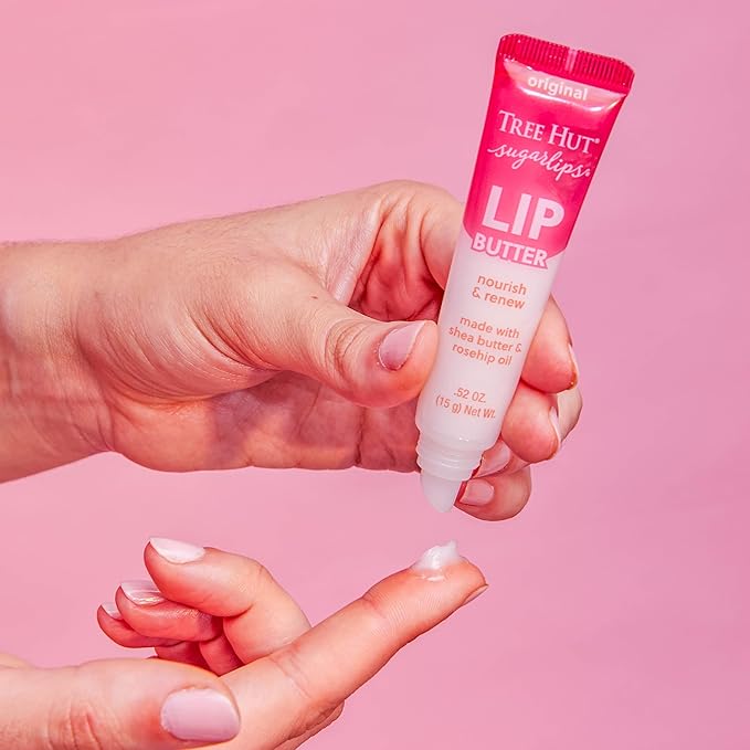 Tree Hut Sugarlips Lip Butter, Lock in Moisture & Nourish Skin for Full, Hydrated Lips, Essential Lip Care, 0.52 Fl oz.