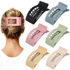 French Flat Hair Clips for Women 6pcs Hair Claw Clips for Thick or Thin Hair Matte Claw Clips for Girls Barrettes Non-Slip Strong Hold Hair Accessories for Women (Light Colorful)