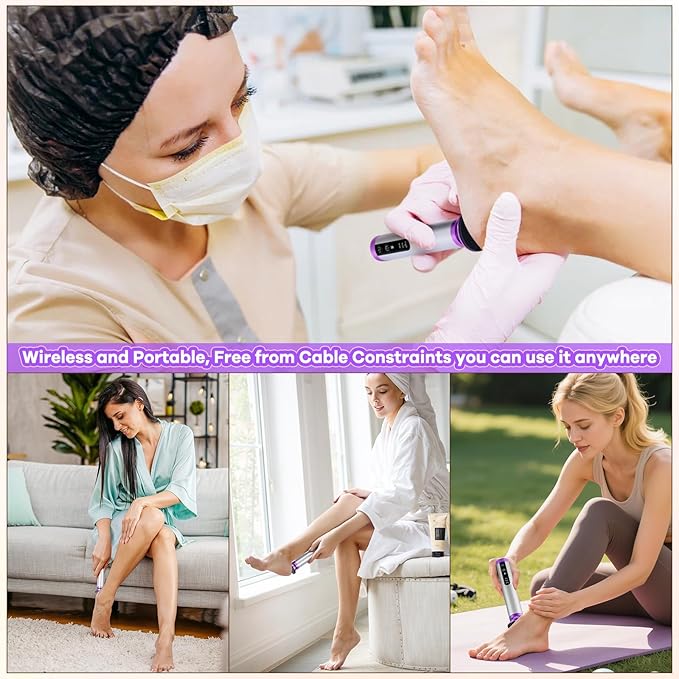 Electric Foot Callus Remover with Nano-Glass Head, Rechargeable Electric Foot File with Upgraded Powerful Metal Gear Motor, Premium Aluminum Cordless Callus Remover for Feet, Gifts for Men Women