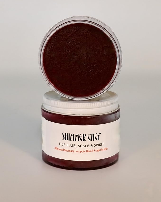 SHIMMER CHEF Hibiscus Rosemary Compote Hair & Scalp Fortifier | Botanical Elixir | Conditions & Strengthens, Restores Shine | Balances Scalp Microbiome | Promotes Healthy Hair & Uplifted Mood | 5.5 oz