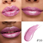 Kaely 2-in-1 Light Rose Pink Metallic Lipstick and Lip Liner, Shimmer Liquid Metallic Lipsticks for Women, Glitter Lip Gloss Stain Long Lasting Waterproof Smudge Proof 24 Hour, Vegan Makeup, 10