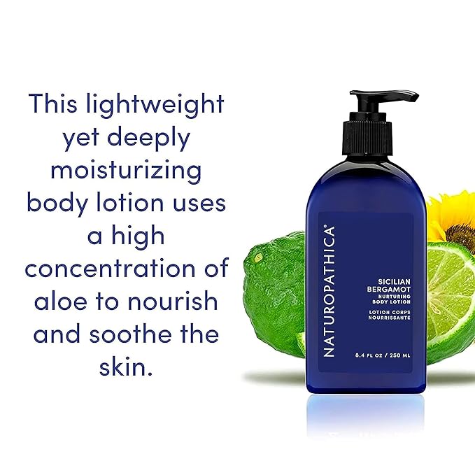 Naturopathica Sicilian Bergamot Body Lotion - Daily Citrus Body Moisturizer w/Orange, Clementine, Grapefruit and Aloe - Made in USA, 4.7 oz.