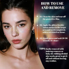 24pcs Glitter Freckles Face Tattoo - Holographic Face Sparkle Freckles Temporary Tattoos for Women Girls, Multicolor Freckles Makeup Patches for Party, Concerts, Daily Accessories