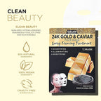 AZURE 24K Gold and Caviar Anti Aging Luxury Face Mask - Hydrating & Firming Facial Mask - Helps Reduce Wrinkles & Fine Lines with Hyaluronic Acid & Collagen - Skin Care Made in Korea - Pack of 10