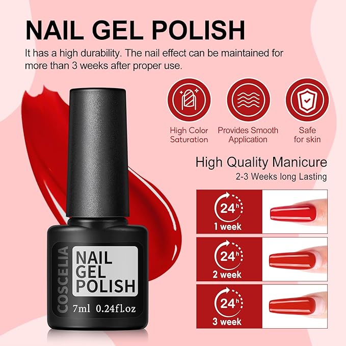 COSCELIA 53pcs Gel Nail Polish Kit with U V light and Drill Starter Kit 35 Colors Gel Nail Polish with 5pcs Top Base Coat Nail Art Professional Gel Manicure Kits Christmas Gifts for Women Teens Girls
