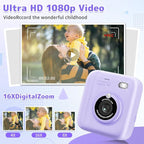 Instant Print Camera for Kids, Christmas Birthday Gifts for Girls Boys, 1080P Instant Digital Print Cameras for Toddler,Portable Toy for 4 5 6 7 8 9 10 Year Old Girl with 32GB SD Card，Purple