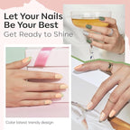 modelones Nail Polish Set 6 Colors Green Blue Nude Glitter Nail Polish Kit Quick Dry Finger Mini Bulk Manicure DIY Nail Art Salon Home Gifts For Women Girls