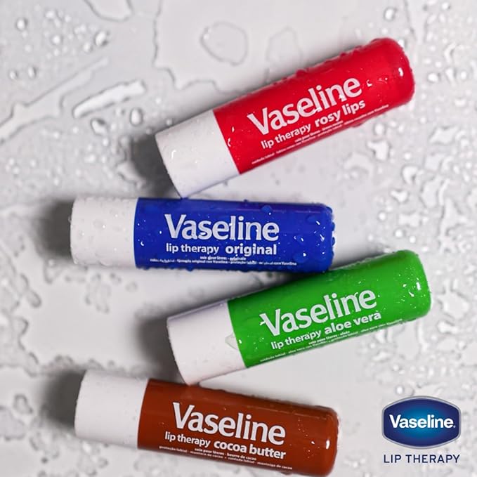 Vaseline Lip Therapy Aloe Fresh 12-Pack – Moisturizing Lip Balm for Very Dry Lips, 0.16 Oz Ea