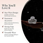 Kitsch x Star Wars Stormtrooper Glitter Medium Hair Clip for Women – Iconic Galaxy-Inspired Claw Clip | Recycled Plastic, Strong Secure Grip | Ideal Gifts for Women, Hair Accessories for Girls