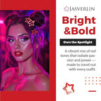 36 Pcs Red Star Hair Clips Accessories for Women Girls, Y2k Kawaii Thin Thick Cute Colorful Metal Snap Barrettes for Rave Glitter Hairclips Mixed Sizes