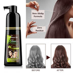 SkinSmart 360® No-Stain Hair Dye Shampoo – Full Gray Coverage for Men & Women, 3-in-1 Color + Cleanse + Condition, Natural Ingredients, Easy No-Mix Formula, 200 mL (Dark Brown)