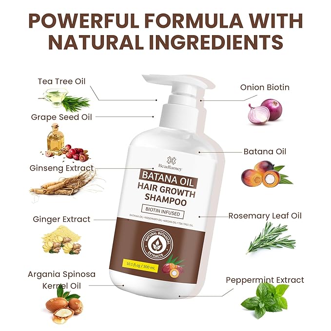 Root Activator Batana Oil Hair Growth Shampoo: Natural Hair Loss Shampoo for Thinning Hair for Women and Men - Daily Hair Care at Home - 10.1 fl.oz