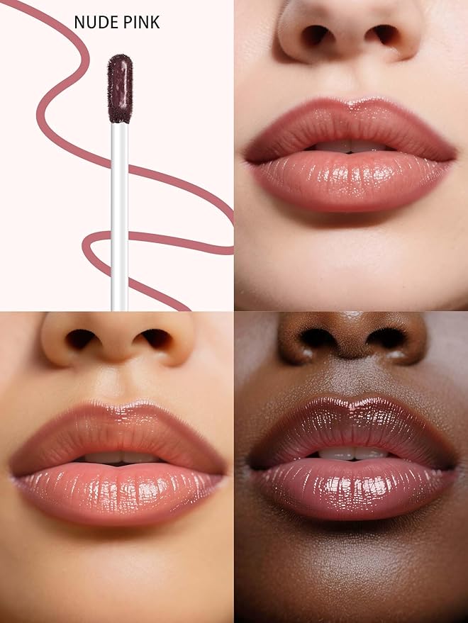 Lip Stain Peel Off Lip Liner Stain with Tweezer, Long Lasting Matte Lip Tint Tattoo, Highly Pigmented Color Lip Makeup, Waterproof Lipstick, Transfer-proof Lipstain for Women, Nude Pink