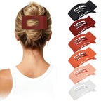 French Flat Hair Clips for Women 6pcs Hair Claw Clips for Thick or Thin Hair Matte Claw Clips for Girls Barrettes Non-Slip Strong Hold Hair Accessories for Women (Orange)