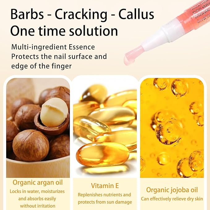 2Pcs Nail Cuticle Oils Nutrition Oil Nourishment Pens 2 Smell Cuticle Revitalizer for Agnail Nourish Skin Nails Care (Aloe vera & Jasmine)