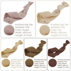 MEEDEE 100 Pack Neutral Tone Hair Ties For Women No Crease Soft Elastic Ribbon No Damage Neutral Tone Hair Ties Knotted Ouchless Hair Ribbon Yoga Hair Ribbons Elastic Bracelets