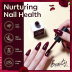 Makartt Dark Red Burgundy Gel Polish: 15ml Maroon Red Gel Nail Polish Fall Winter Soak Off UV LED Lamp Art Manicure Salon DIY Home Intense Color Gifts for Women Crimson Luxe