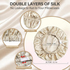 Silk Bonnet for Women 100% Mulberry Silk Sleep Cap 22 Momme Double Layer Hair Wrap for Curly Short Long Hair