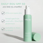 DailyRou Daily Mineral Skincare – Hydrating & Brightening Face Sunscreen for Men & Women – Lightweight, Non-Greasy Formula for Healthy, Smooth, Glowing Skin (Tinted)