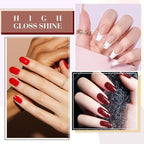 CANNI 6Pcs 9ml Gel Nail Polish Set- White Glitter Gold Emerald Green Burgundy Red Gel Polish Kit Christmas Colors DIY at Home Salon New Year's Gifts for Girls