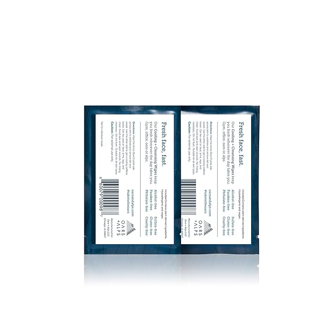 Oars + Alps Cooling Face & Body Wipes, Dual Sided Cleansing Wipes Towelettes for Post Workout, Activities,Commutes, Dermatologist Tested Skin Care with Menthol & Ginseng, Travel Friendly, 14ct
