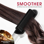 Hair Straightener Brush with Nano Titanium - 30s Fast Heat Ionic Straightening Comb, 9 Temp LED Display & Anti-Scald, Professional Styling Gift for Women