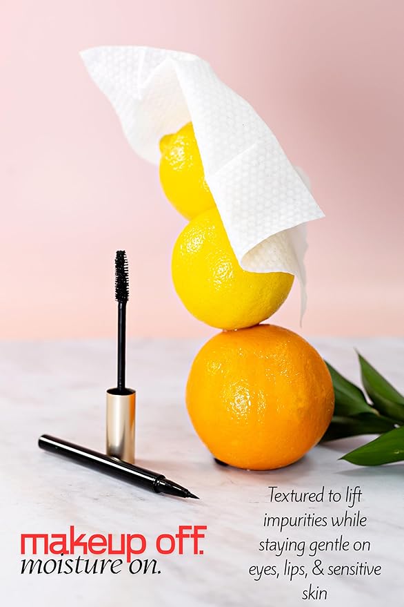 Fresh One Makeup Remover Wipes - Facial Cleansing | Deeply Hydrating | Brightening, Radiance-Boosting | Gently Removes Waterproof Makeup, Oil, & Eye Mascara | Face wipes for women | STRIPTTE (90 CT)