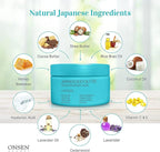 Onsen Japanese Body Butter for Women - Skin Refinery Cream Natural and Organic Shea Butter Moisturizing Clear Skin Exfoliator with Coconut Oil and Vitamin E - 8.6 fl oz / 255 ml (Lavender)