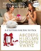 Wedding Gifts, Initial Makeup Bag, Daughter Gifts, Personalized Double Layer Cosmetic Bag with Makeup Brush Organizer, Large Capacity PU Leather Travel Toiletry Bag Cute Things for Girls