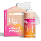 Fig.1 Triple Action Vitamin C Eye Cream Refill | Anti Aging Under Eye Cream for Dark Circles, Puffiness & Wrinkles | Vitamin C + Caffeine to Glow & Refresh Tired Eyes | Fragrance-Free, Refillable