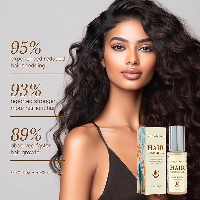 Hair Growth Oil with Rosemary & Biotin: Natural Hair Regrowth Serum for Women & Men – Anti Hair Loss & Thinning Treatment – Promotes Thicker, Fuller, Stronger, Healthier Hair – All Hair Types