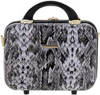 2-in-1 Essential St. Tropez Design Beauty Case - Black/Cream Python, Rose Gold