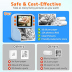Instant Print Camera for Kids, Christmas Birthday Gifts for Girls Boys, 1080P Instant Digital Print Cameras for Toddler,Portable Toy for 4 5 6 7 8 9 10 Year Old Girl with 32GB SD Card，Light Blue