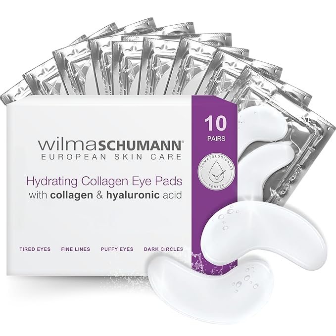WILMA SCHUMANN Collagen Under Eye Patches, Dark Circle & Wrinkles Under Eye Mask, Pack of 10