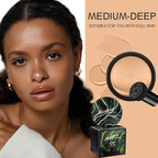 Mushroom Head Air Cushion CC Cream - Tattoo Cover up BB Cream Foundation Makeup Moisturizing Concealer Long-Lasting, Cushion Foundation Full Coverage Self Adjusting for All Skin Types （Medium Deep)