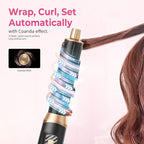 5 in 1 Blow Dryer Brush Set, 1000W Professional Hot Air Styler, Ionic Hair Dryer Brush, 3 Heat Settings, Auto Curling, Fast Drying, Ideal Hair Styling Tools Gift for Women (Black Gold)