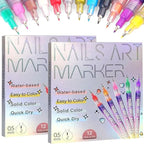 12 Colors Nail Art Pens Set,DIY Nail Art Markers 0.5mm Nail Polish Pens Quick Dry,Nail Art Pens for Painting Graffiti Manicure Home Salon,2 Set