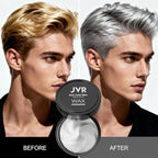 JVR Temporary Silver White Hair Color Wax for Women Men Natural Matte Color Hair Dye Wax, 2 IN1 Girl Boy Hair Styling Mud Washable Disposable Hair Style All Day Hold for Party, Cosplay