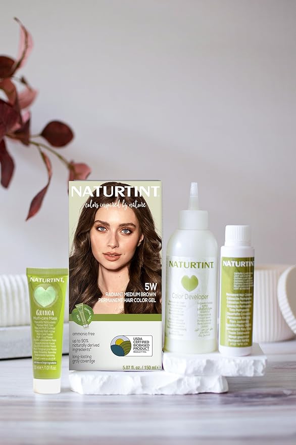 Naturtint 5W Radiant Medium Brown Permanent Hair Color (Pack of 1), Ammonia Free, Vegan, Cruelty Free, up to 100% Gray Coverage, Long Lasting Results (Packaging may vary)
